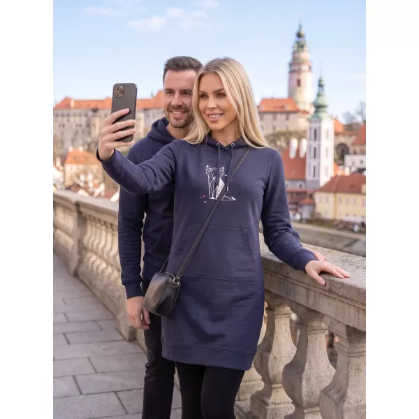  Dámská prodloužená mikina ALTISPORT ALW091419 NÁMOŘNÍ MODRÁ 