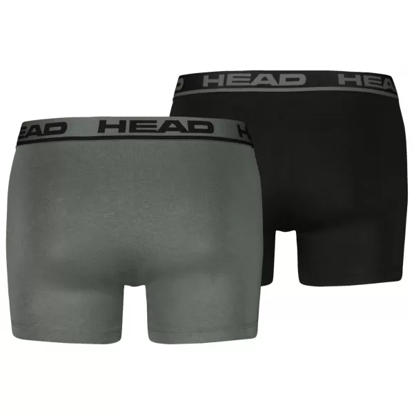  Pánské boxerky HEAD BASIC BOXER 2P CZ701741033 TEA LEAF/BLACK 