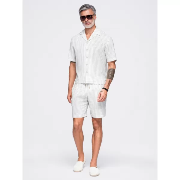  Pánské kraťasy OMBRE OM-SRCS-0208 OFF-WHITE 