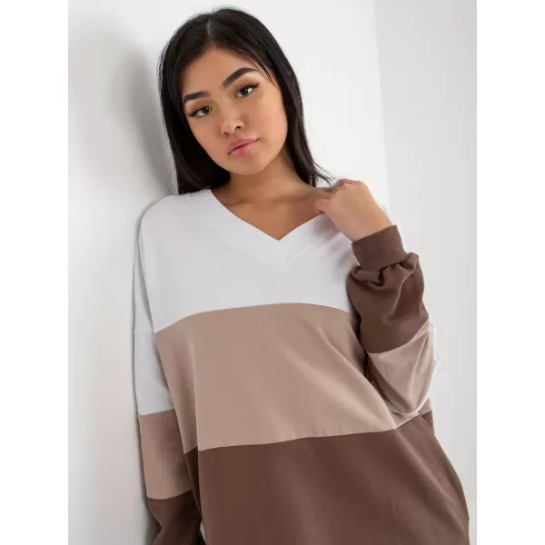  Dámské šaty RUE PARIS RV-SK-8382.31 WHITE-BROWN 