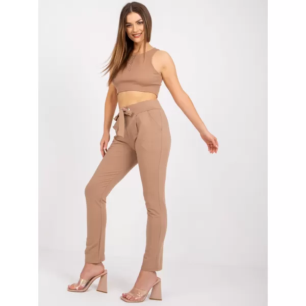  Dámské tepláky RUE PARIS RV-DR-7459.01X LIGHT BROWN 