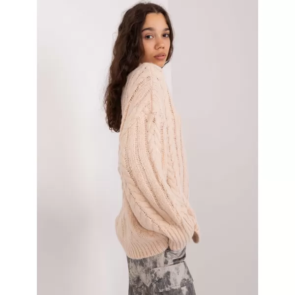  Dámský svetr WOOL FASHION ITALIA AT-SW-2363-2.30 LIGHT BEIGE 
