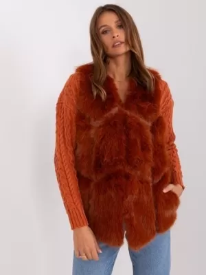 Dámská vesta WOOL FASHION ITALIA AT-KZ-2375.00P DARK ORANGE