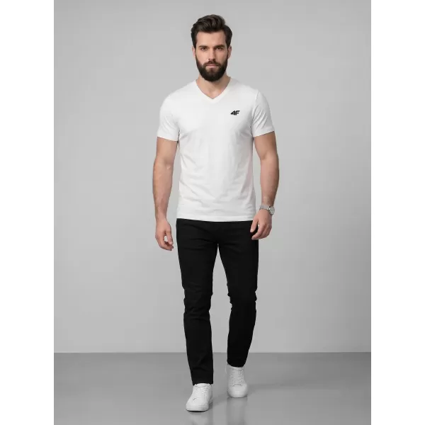 Pánské triko 4F 4FWMM00TTSHM3339 WHITE 