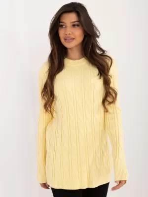 Dámský svetr WOOL FASHION ITALIA AT-SW-2343.88 BRIGHT YELLOW