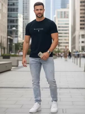 Pánské triko DSTREET TMAVĚ MODRÁ
