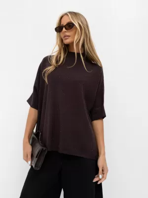 Dámský svetr ITALY MODA IR-SW-BWC6617.75 DARK BROWN