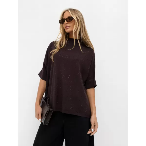 Dámský svetr ITALY MODA IR-SW-BWC6617.75 DARK BROWN 