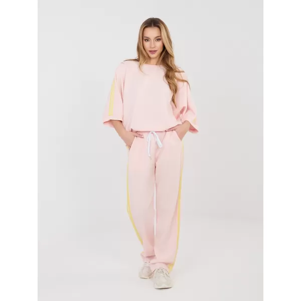  Dámská tepláková souprava RUE PARIS IT-KMPL-22215.78 BRIGHT PINK 