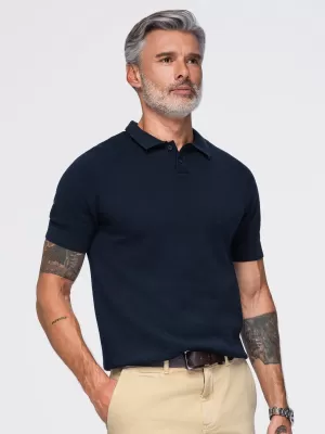Pánské polo tričko OMBRE OM-POSS-0178 NAVY BLUE