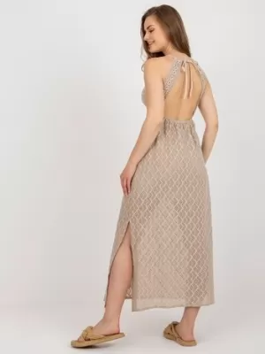 Dámské šaty OCH BELLA TW-SK-BI-8676.22 BEIGE