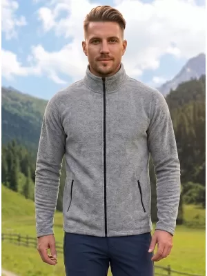 Pánská micro fleece mikina MALFINI FACTOR 852 STŘÍBRNÝ MELÍR