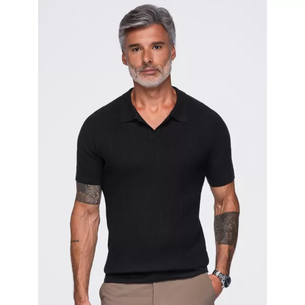  Pánské triko s límečkem OMBRE OM-POSS-0182 BLACK 