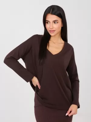 Dámské triko RUE PARIS RV-BZ-A1092.47 DARK BROWN