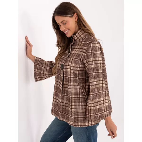  Dámský kabát ITALY MODA IT-PL-31820-2.21P BROWN 