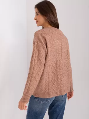 Dámský svetr WOOL FASHION ITALIA AT-SW-2358.31 LIGHT BROWN