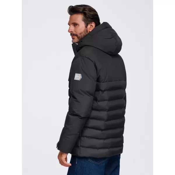  Pánská zimní prošívaná bunda OMBRE OM-JAHP-0305 BLACK 