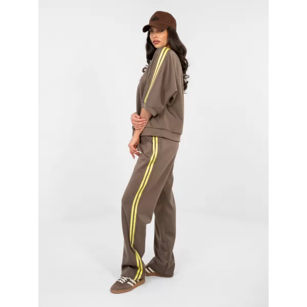  Dámská tepláková souprava RUE PARIS IT-KMPL-22215.77 BROWN 