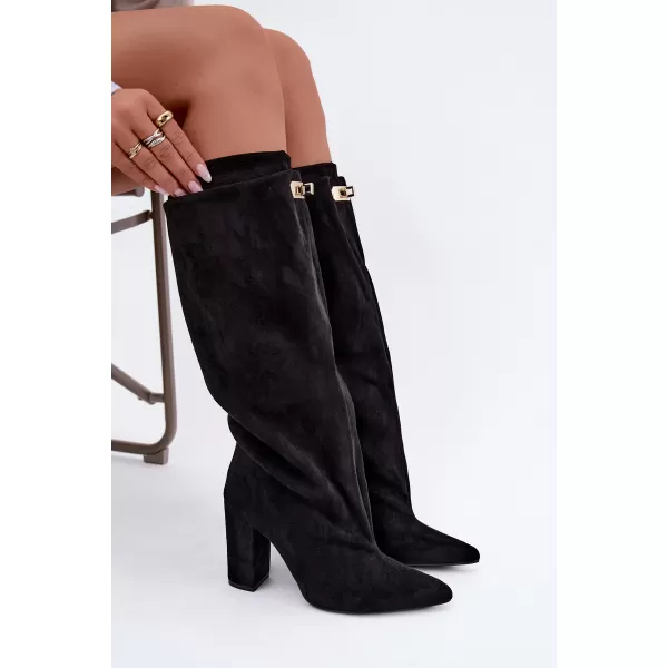  Dámské kozačky BOTO 2912A-1 BLACK SUEDE 