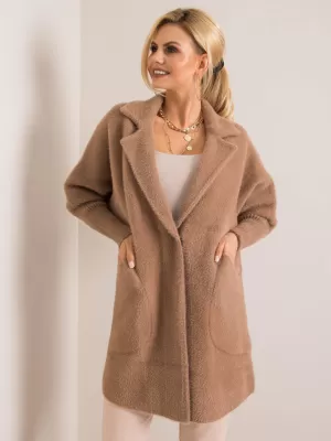 Dámský kabát FACTORY PRICE MBM-PL-1517.00P DARK BEIGE