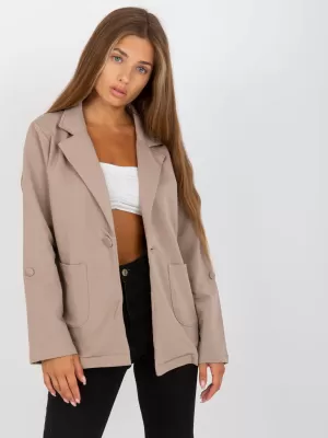 Dámská bunda RUE PARIS RV-MA-8071.19P DARK BEIGE
