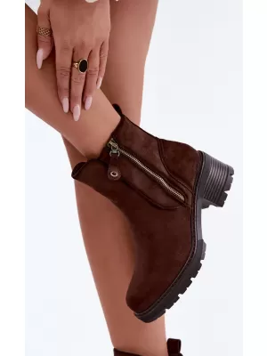Dámské kotníkové boty S.BARSKI HY62-8101 CHOCOLATE