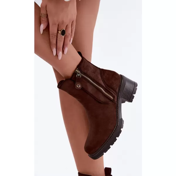  Dámské kotníkové boty S.BARSKI HY62-8101 CHOCOLATE 