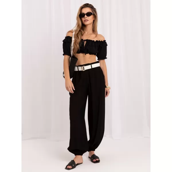  Dámské kalhoty RUE PARIS IT-SP-10368.34 BLACK 