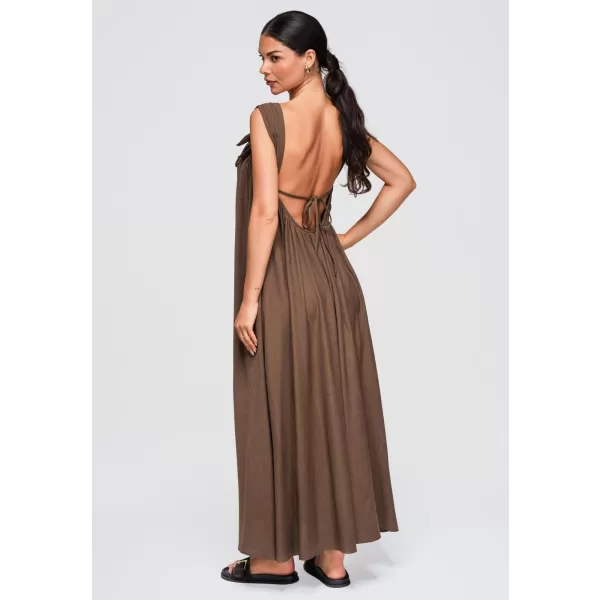  Dámské šaty OMBRE OW-DLR-E0014 BROWN 