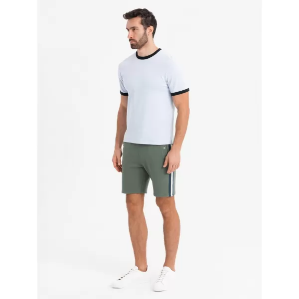  Pánský set kraťas OMBRE Z128 GREY MELANGE/OLIVE 