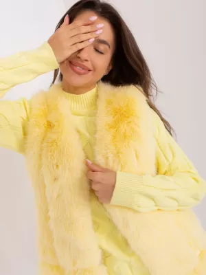 Dámská vesta WOOL FASHION ITALIA AT-KZ-2368.00P BRIGHT YELLOW