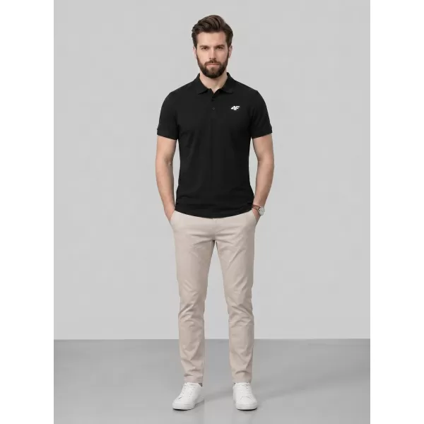  Pánské triko s límečkem 4F 4FWMM00TPTSM0771 DEEP BLACK 