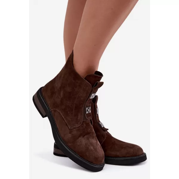  Dámské kotníkové boty D&A CR62-3335 BROWN 