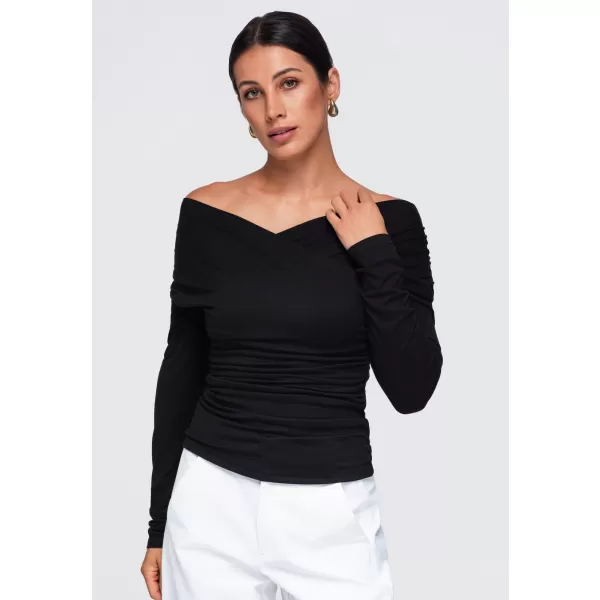  Dámská halenka OMBRE OW-TS-E0088 BLACK 