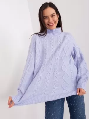 Dámský svetr WOOL FASHION ITALIA AT-SW-2355-2.12P BRIGHT PURPLE