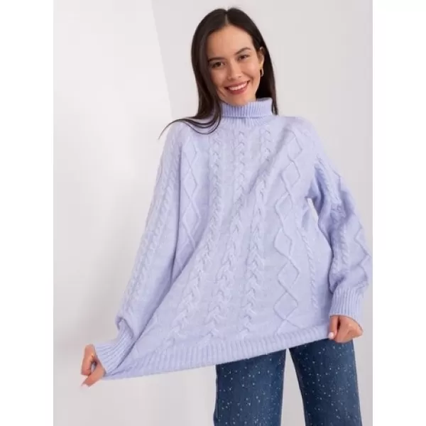  Dámský svetr WOOL FASHION ITALIA AT-SW-2355-2.12P BRIGHT PURPLE 