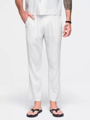 Pánské kalhoty OMBRE OM-PACP-0311 OFF-WHITE