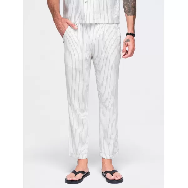  Pánské kalhoty OMBRE OM-PACP-0311 OFF-WHITE 