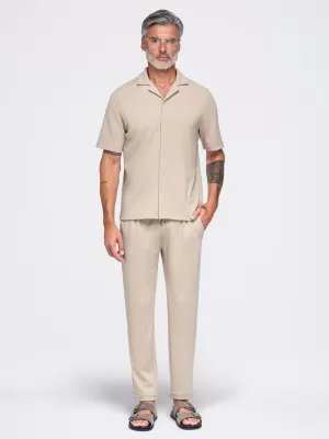 Pánské kalhoty OMBRE OM-PACP-0306 BEIGE