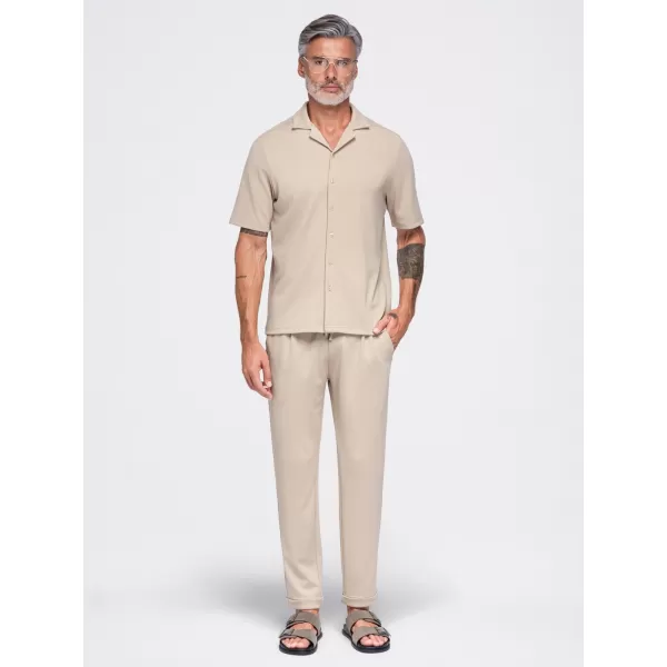  Pánské kalhoty OMBRE OM-PACP-0306 BEIGE 