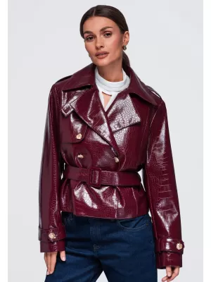 Dámská bunda OMBRE OW-JAFL-0144 BURGUNDY