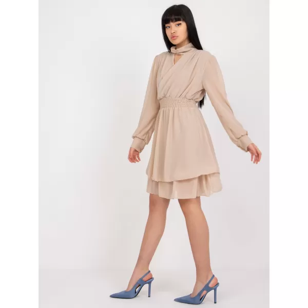  Dámské šaty OCH BELLA TW-SK-BI-1300.36 BEIGE 
