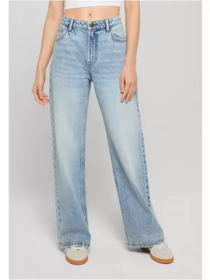 Dámské kalhoty URBAN CLASSICS TB8141 DIRTY LIGHT BLUE ACID WASHED