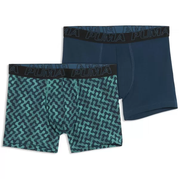  Pánské boxerky PUMA MEN GRAPHICAL PRINT BOXERS 2P 94780403 GREEN COMBO 