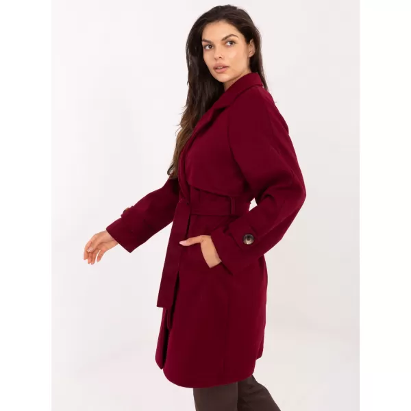  Dámský kabát RUE PARIS IT-PL-A9589.58 BURGUNDY 