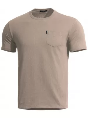 Pánské triko PENTAGON AGERON WITH POCKET K09012-PO-04 KHAKI