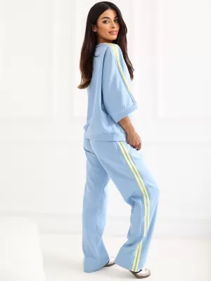 Dámská tepláková souprava RUE PARIS IT-KMPL-22215.77 LIGHT BLUE