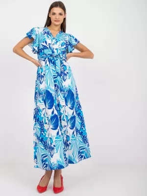 Dámské šaty ITALY MODA DHJ-SK-13203-1.03X WHITE-BLUE