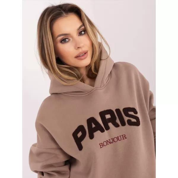  Dámská mikina RUE PARIS RV-BL-A1041.48 DARK BEIGE 