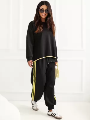 Dámská tepláková souprava RUE PARIS IT-KMPL-22216.75 BLACK
